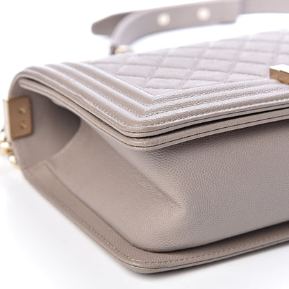 Chanel Caviar Quilted Medium Boy Flap Dark Beige 11 of 13