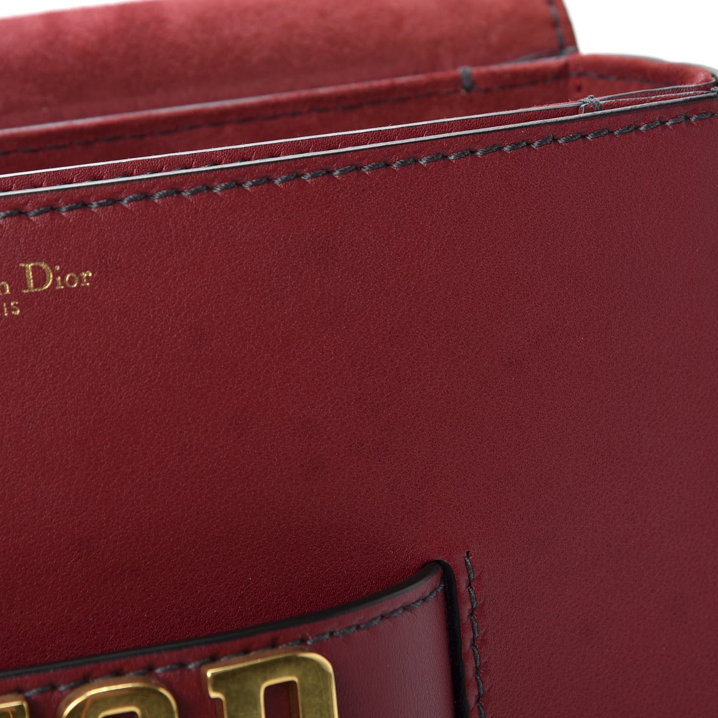 Smooth Calfskin Dio(r)evolution Flap Bag Dark Red