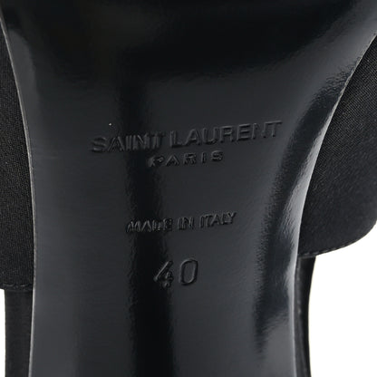 Saint Laurent Crepe De Chine Crystal Bow Slingback Pumps 40 Black 8 of 9
