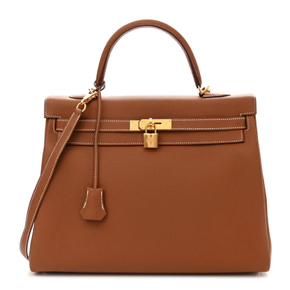 Hermes Togo Kelly Retourne 35 Gold 1 of 11
