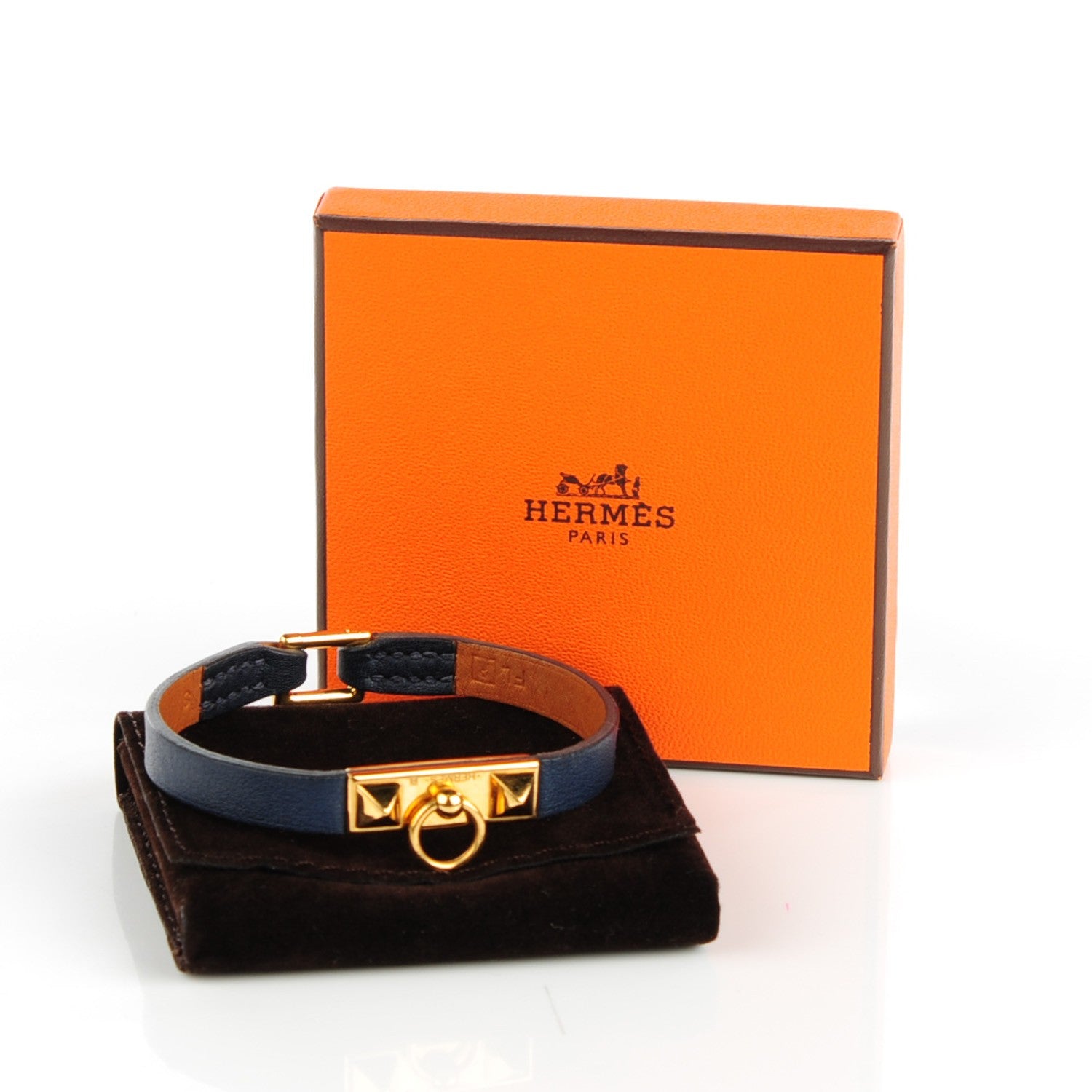 Hermes Veau Swift Micro Rivale Bracelet S Bleu Saphir 6 of 6