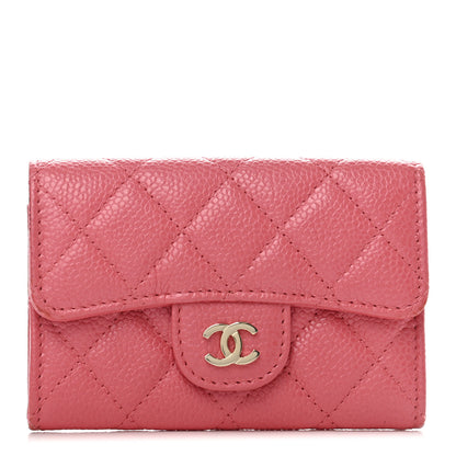 Chanel Caviar Quilted Flap Card Holder Wallet Pink 1 of 7