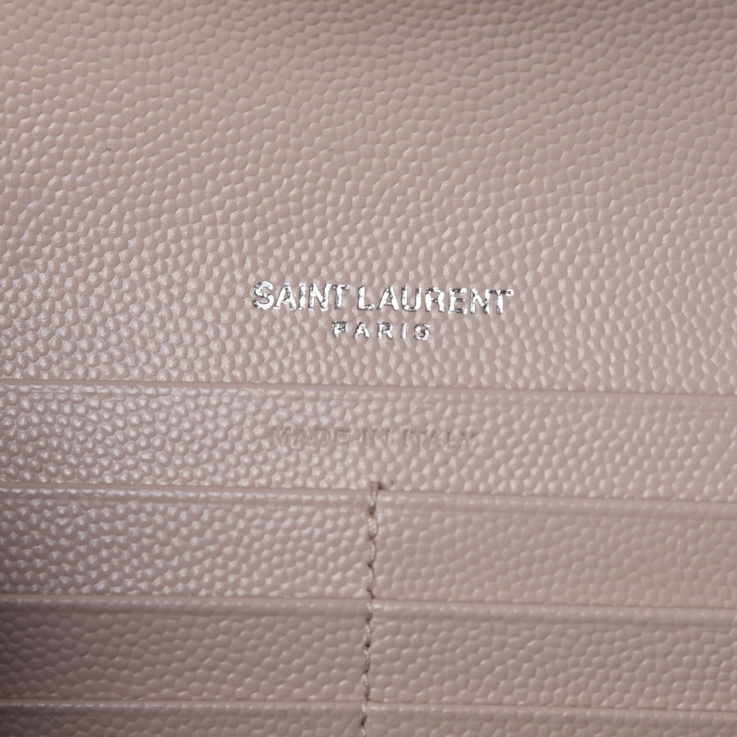 Saint Laurent Grain De Poudre Matelasse Large Monogram Flap Wallet Pale Pink 6 of 8