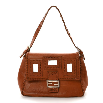 Fendi Calfskin Whipstitch Mirror Mama Baguette Brown 1 of 9