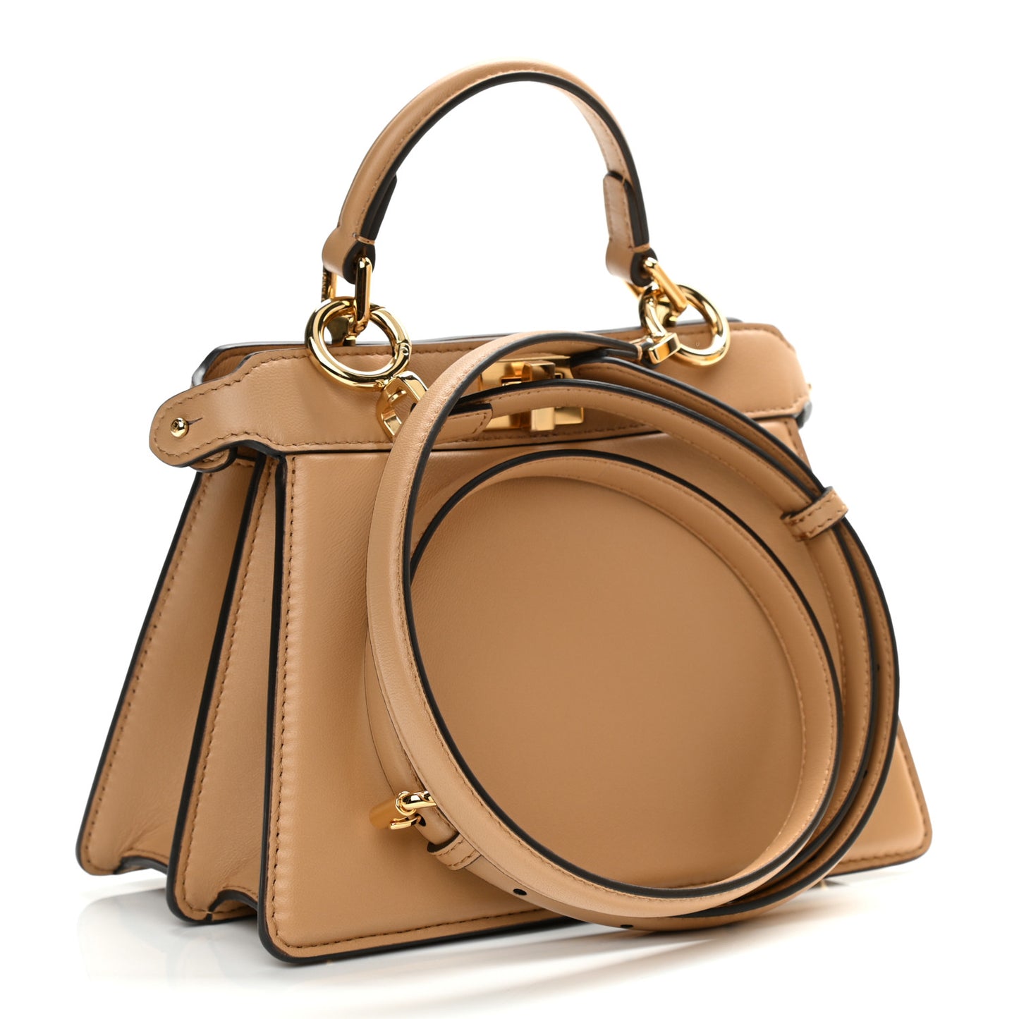 Shiny Nappa Petite Peekaboo I SEE U Satchel Miele Scuro