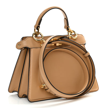 Fendi Shiny Nappa Petite Peekaboo I SEE U Satchel Miele Scuro 3 of 10