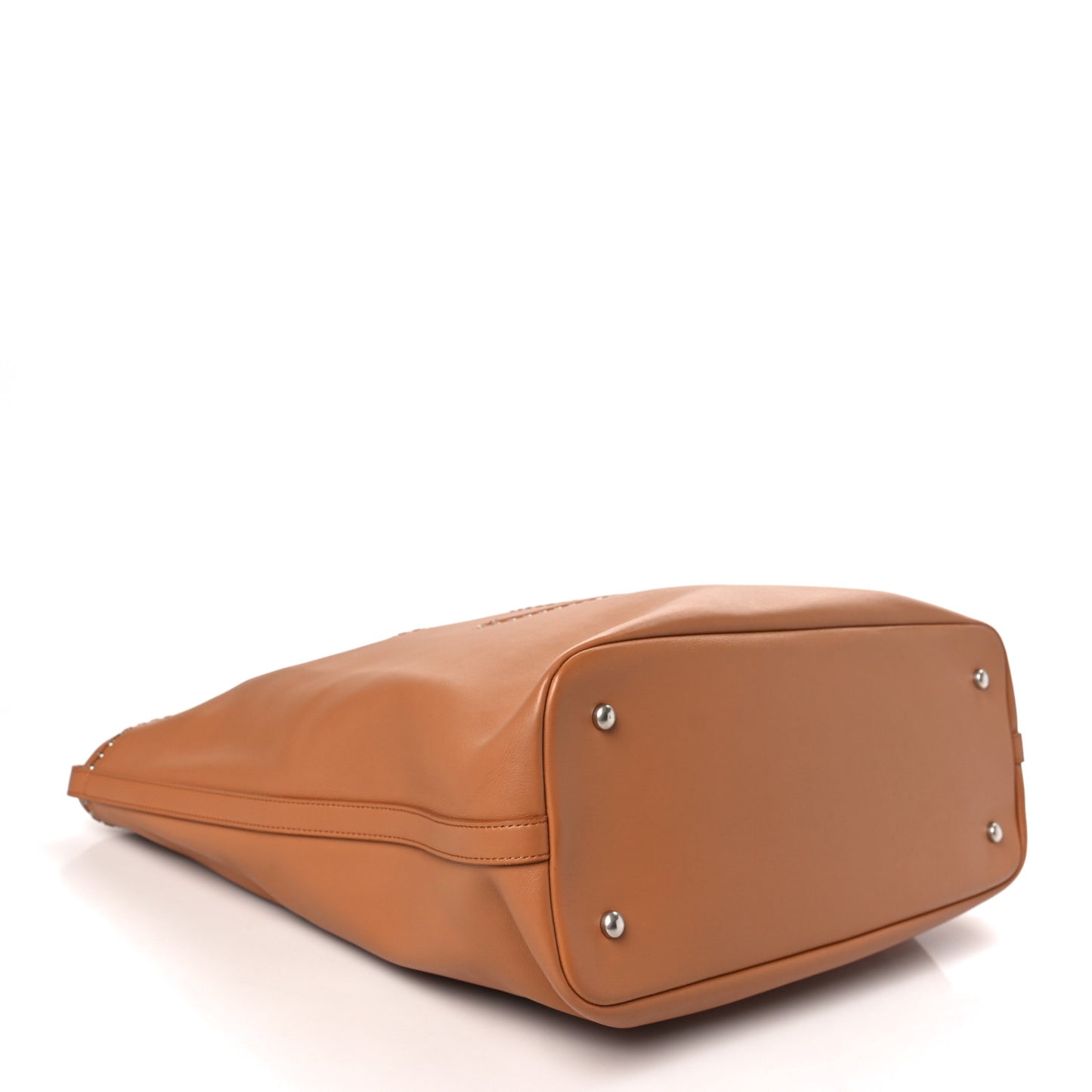 Calfskin Large Coco Eyelets Shopping Tote Camel