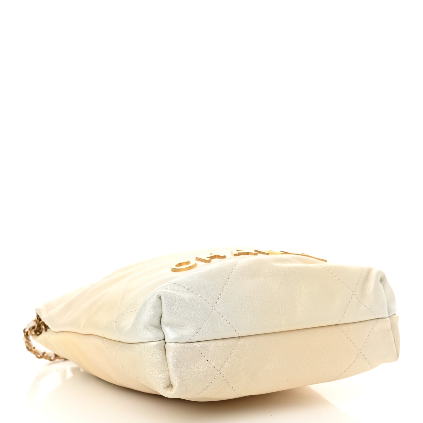 Pearly Shaded Calfskin Quilted Mini Chanel 22 Ecru Golden