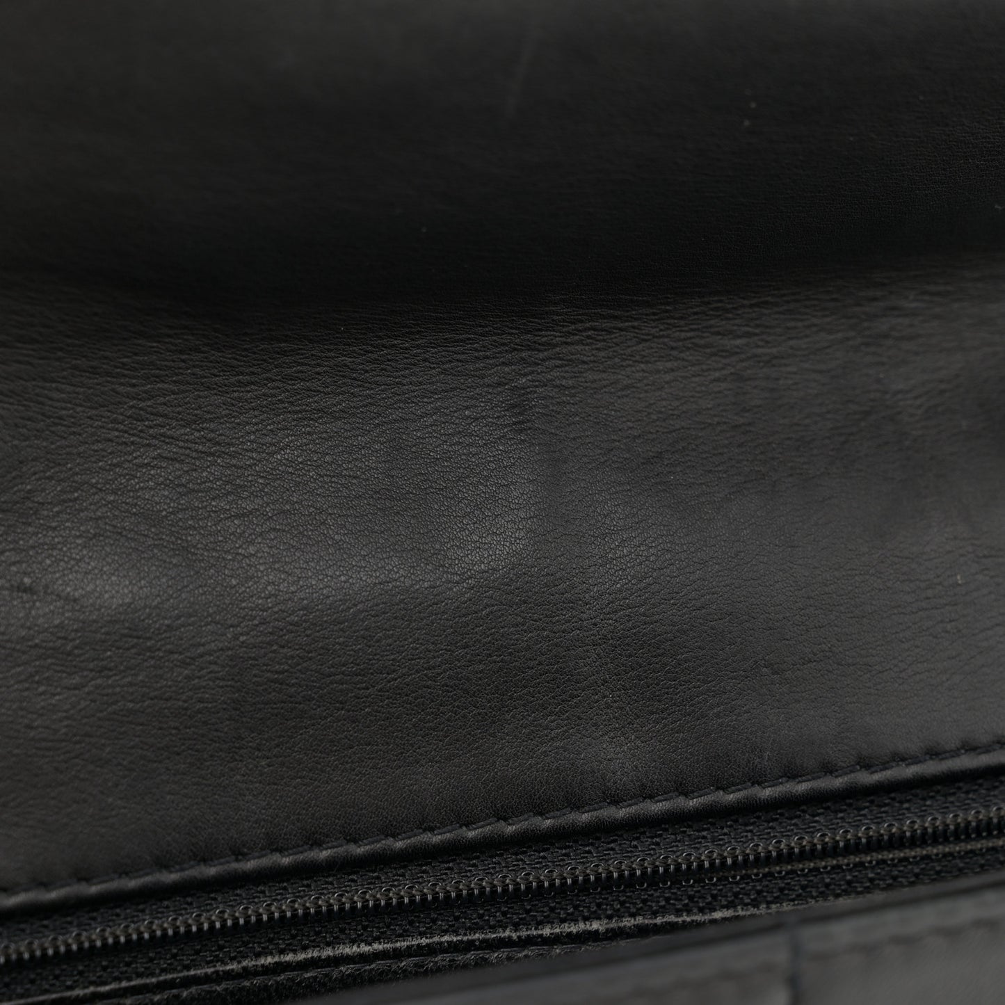 Lambskin Stitched Chocolate Bar Single Flap Black
