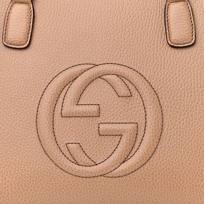 Gucci Dollar Calfskin Large Soho Top Handle Satchel Camelia 8 of 10