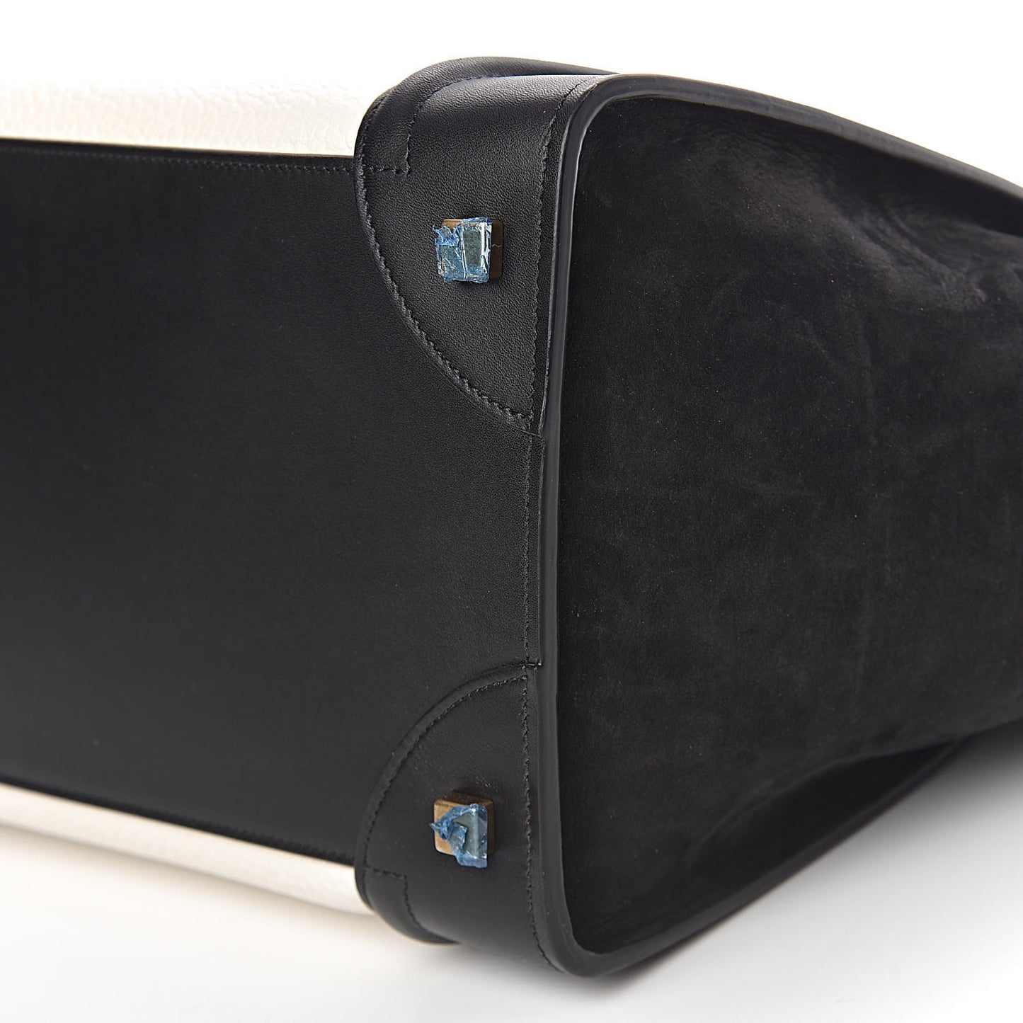 Bullhide Calfskin Mini Bi-Color Luggage Black White