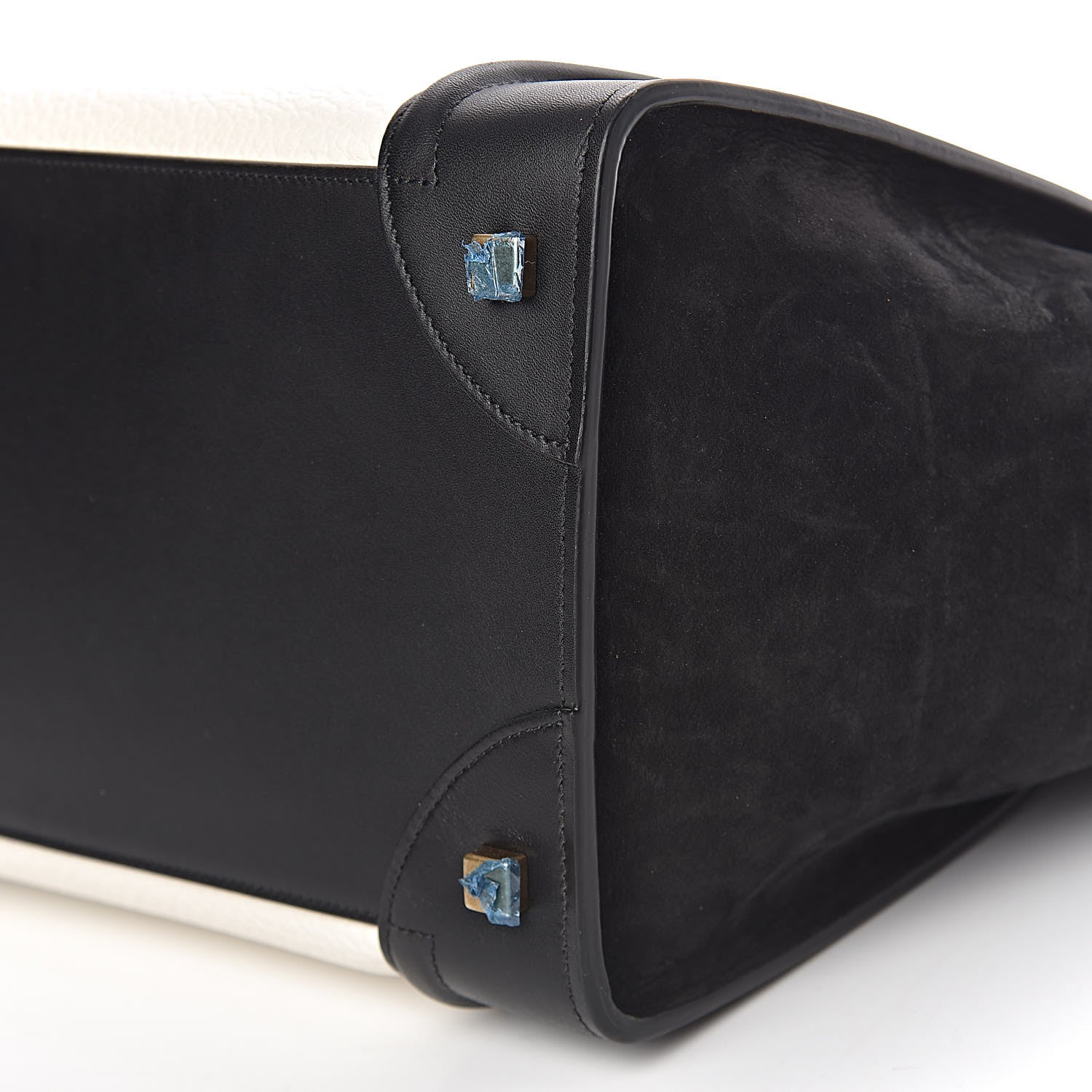 Celine Bullhide Calfskin Mini Bi-Color Luggage Black White 13 of 17