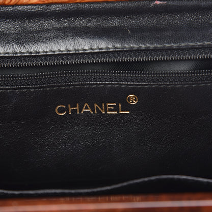 Chanel Caviar Quilted Wood Handle Clutch Black 6 of 9