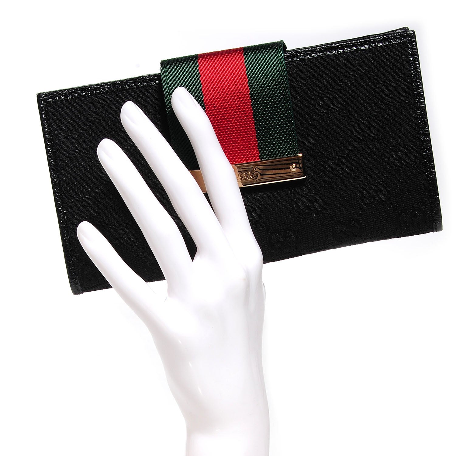 Gucci Monogram Ladies Web Continental Wallet Black 2 of 7