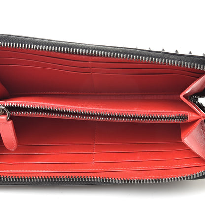 Christian Louboutin Calfskin Panettone Spiked Zip Around Wallet Black 5 of 10