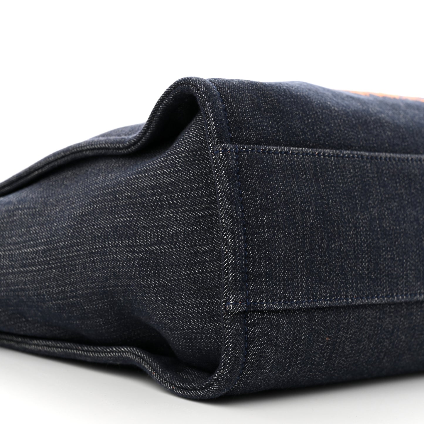 Denim Small Deauville Tote Blue Orange
