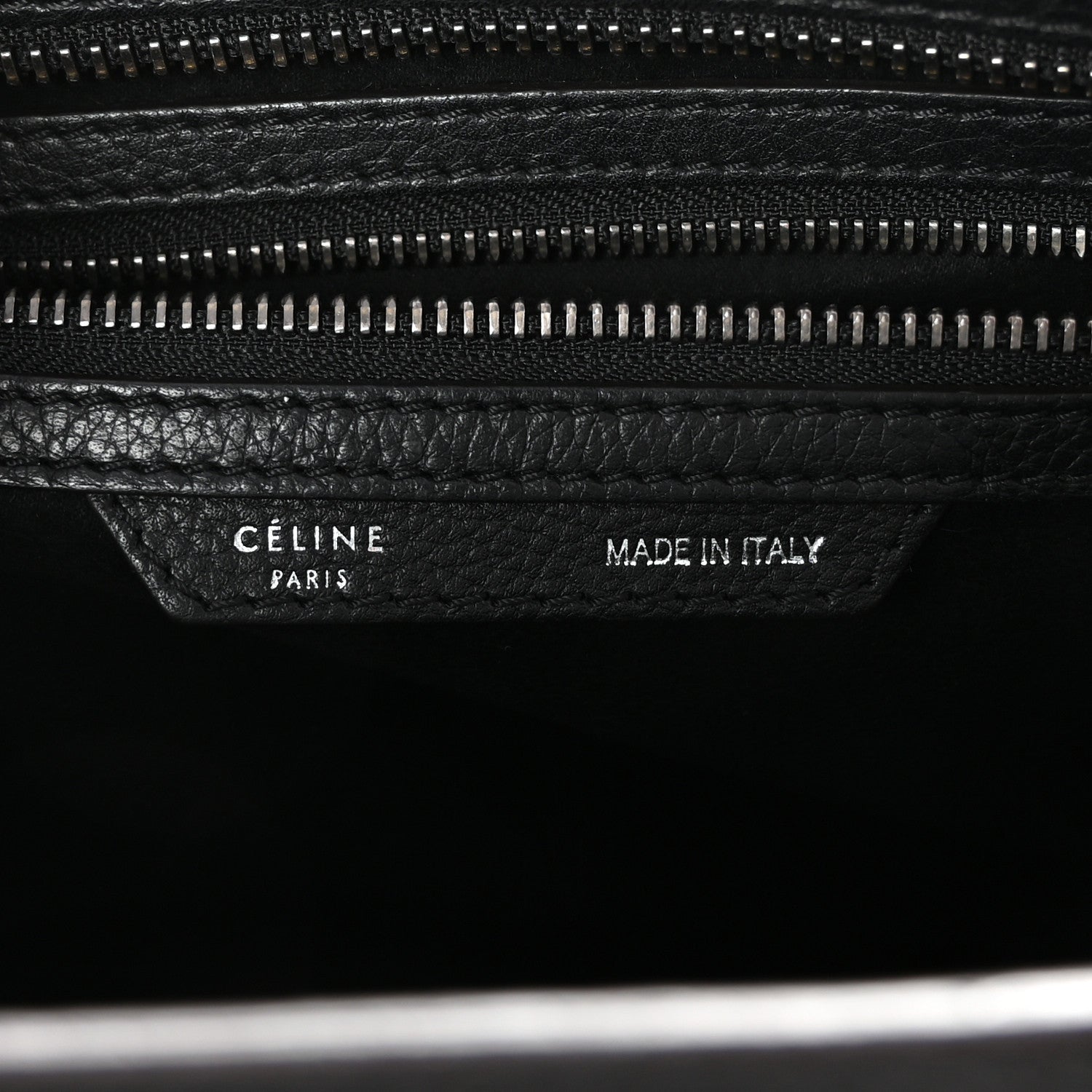 Celine Drummed Calfskin Micro Luggage Black 6 of 9