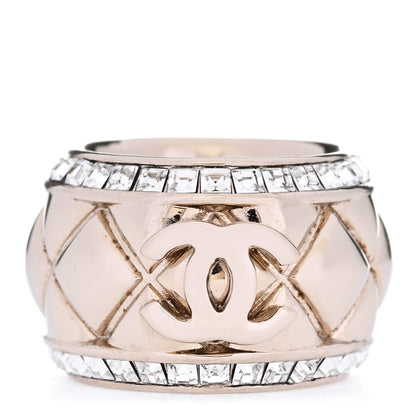 Chanel Crystal CC Ring 52 6 Gold 1 of 5