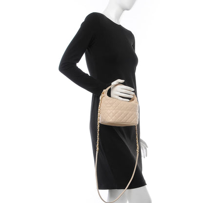 Chanel Lambskin Quilted Hobo Beige 2 of 12