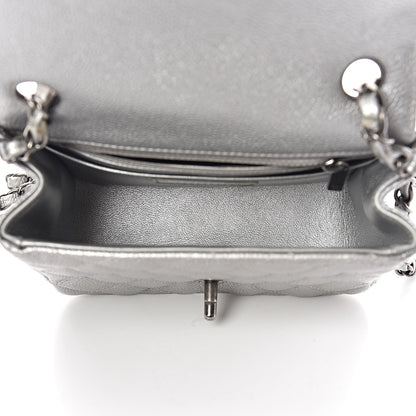 Chanel Metallic Caviar Quilted Mini Square Flap Silver 5 of 11