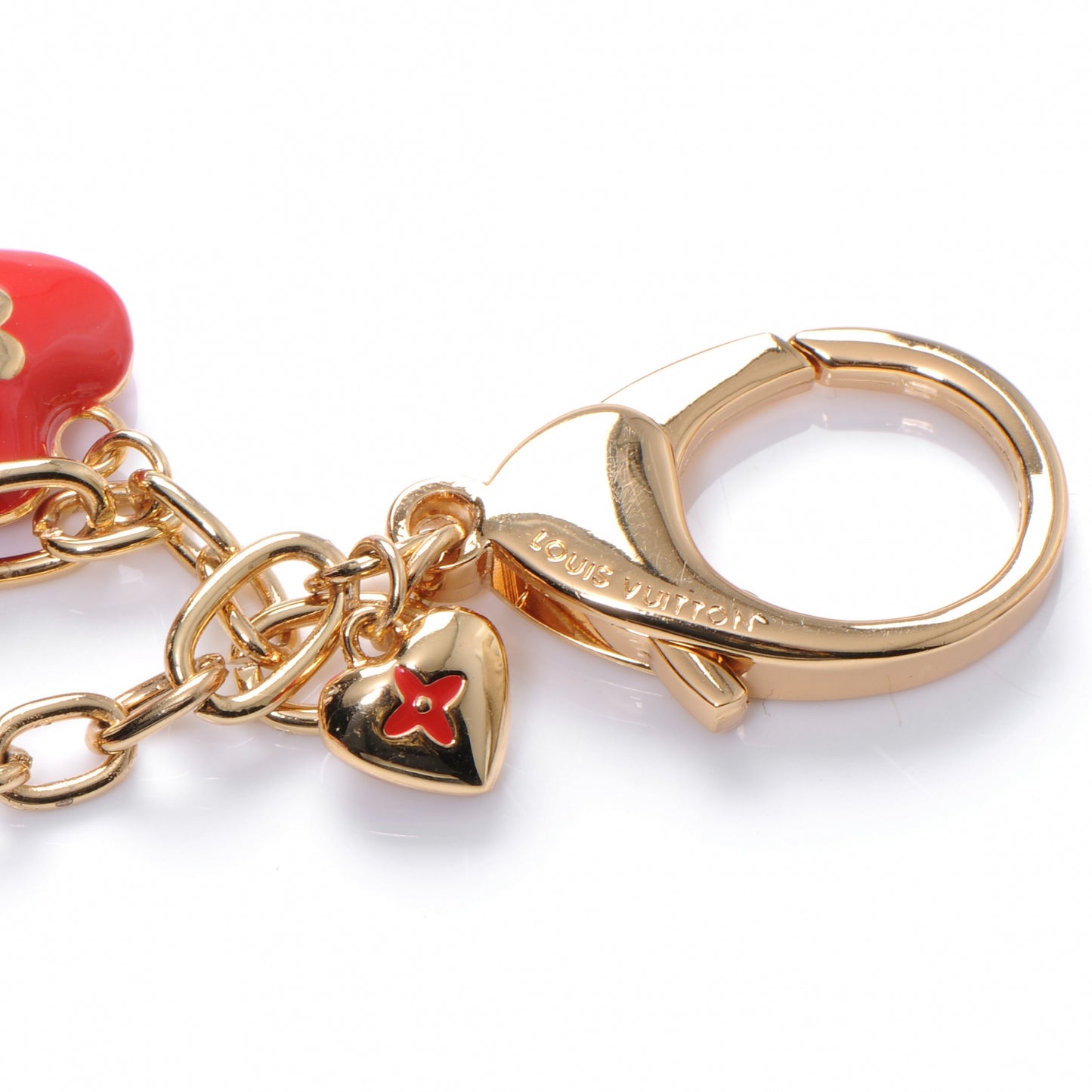 Coeurs Heart Bag Charm Key Holder Red