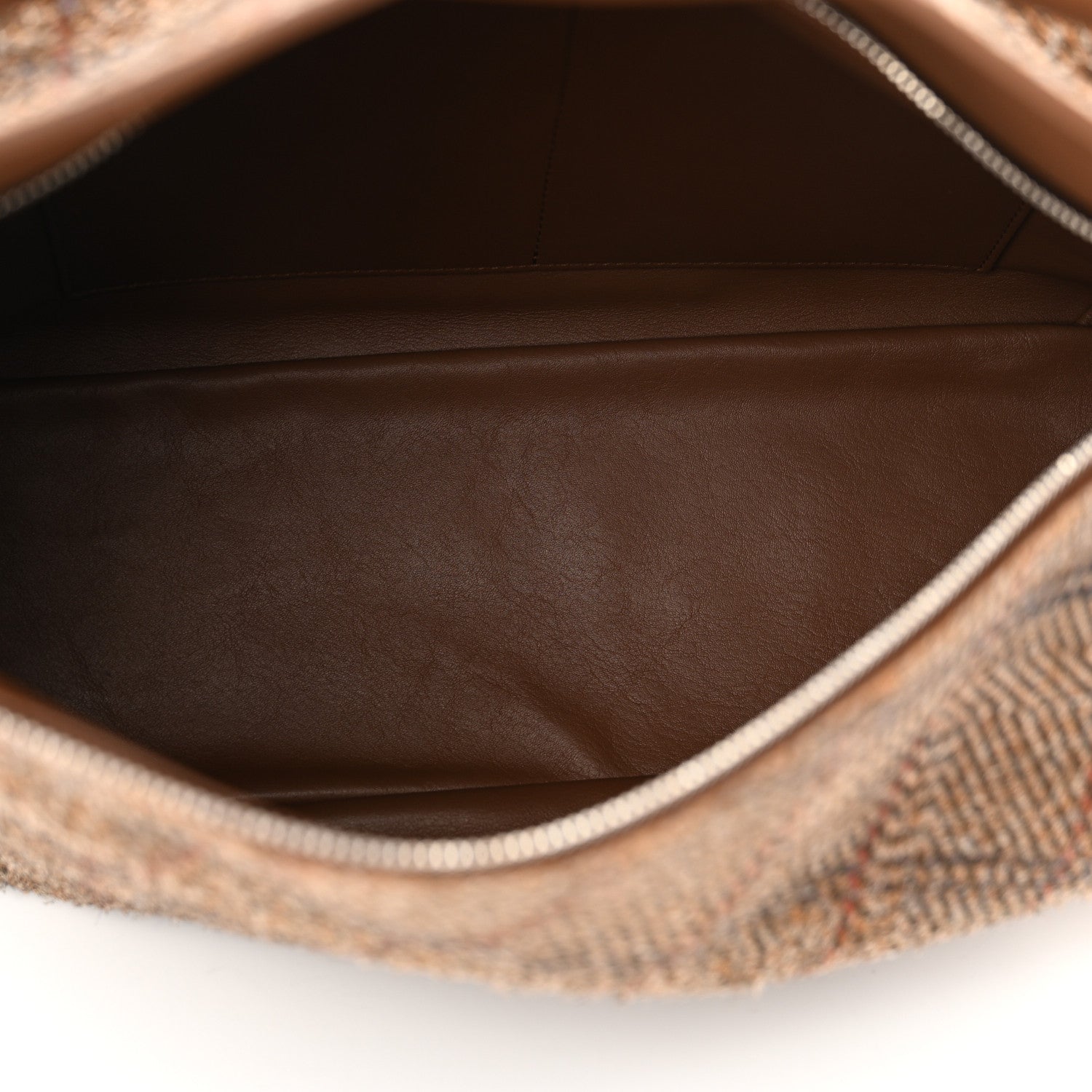 Loewe Brushed Suede Tartan Large Puzzle Bag Tan 5 of 11