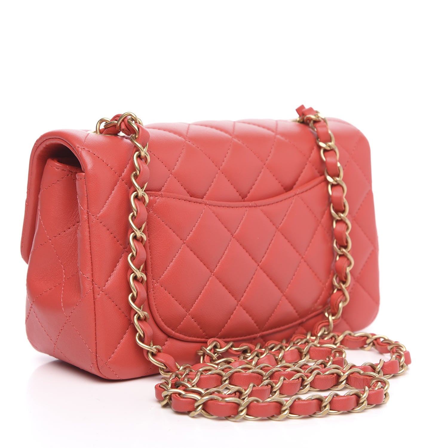 Chanel Lambskin Quilted Mini Rectangular Flap Red 3 of 11