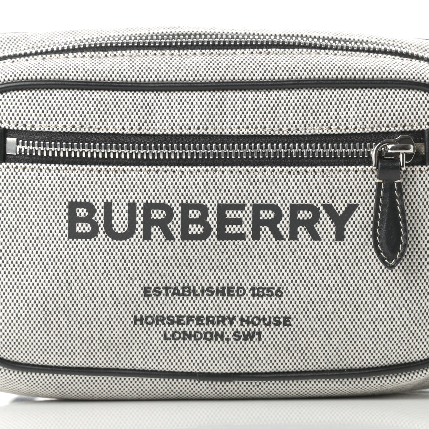 Canvas Horseferry Print Bum Bag Black