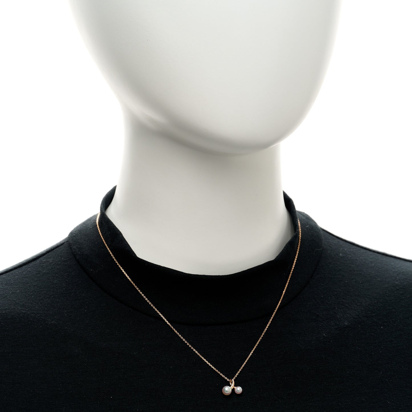 18K Rose Gold Diamond Akoya Cultured Pearl Pendant Necklace