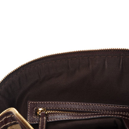 Gucci Monogram Medium Horsebit Nail Boston Brown 8 of 14