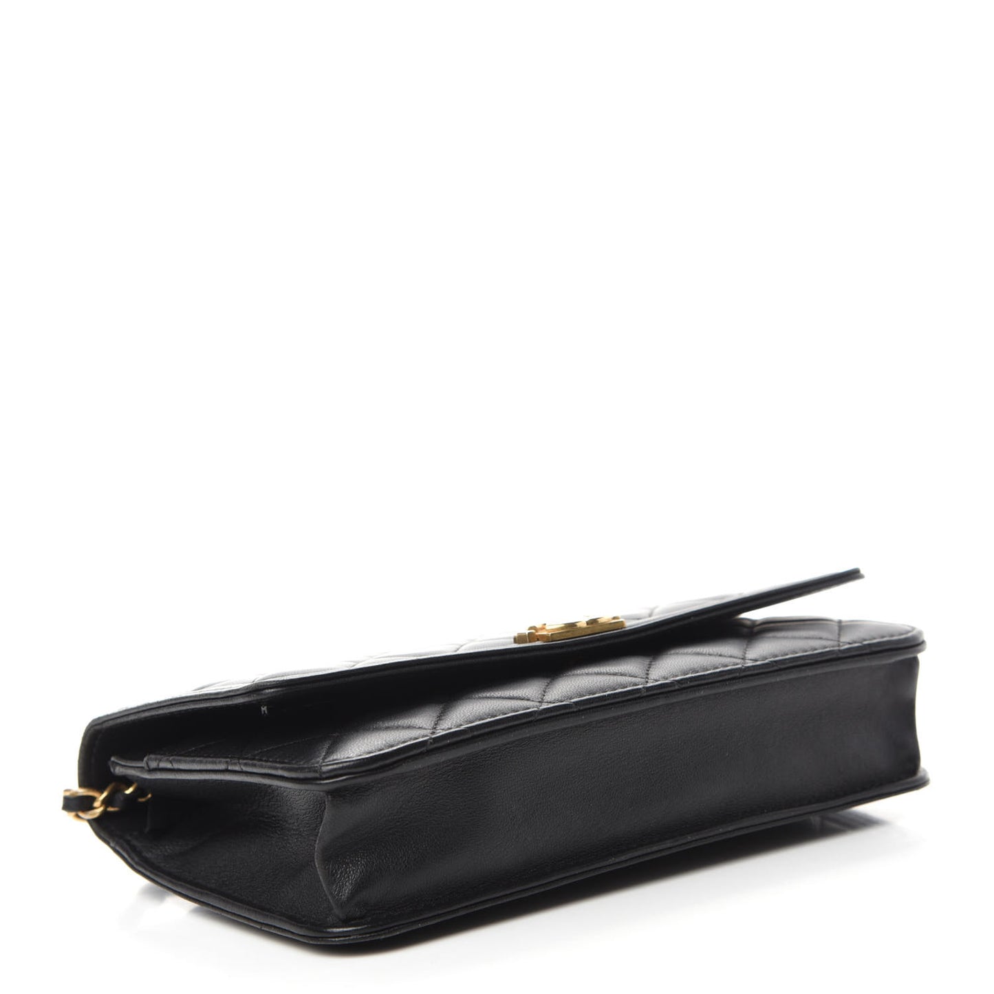 Lambskin Quilted Boy Wallet On Chain WOC Black