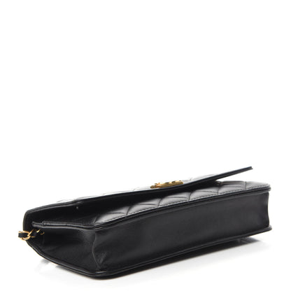 Chanel Lambskin Quilted Boy Wallet On Chain WOC Black 4 of 12