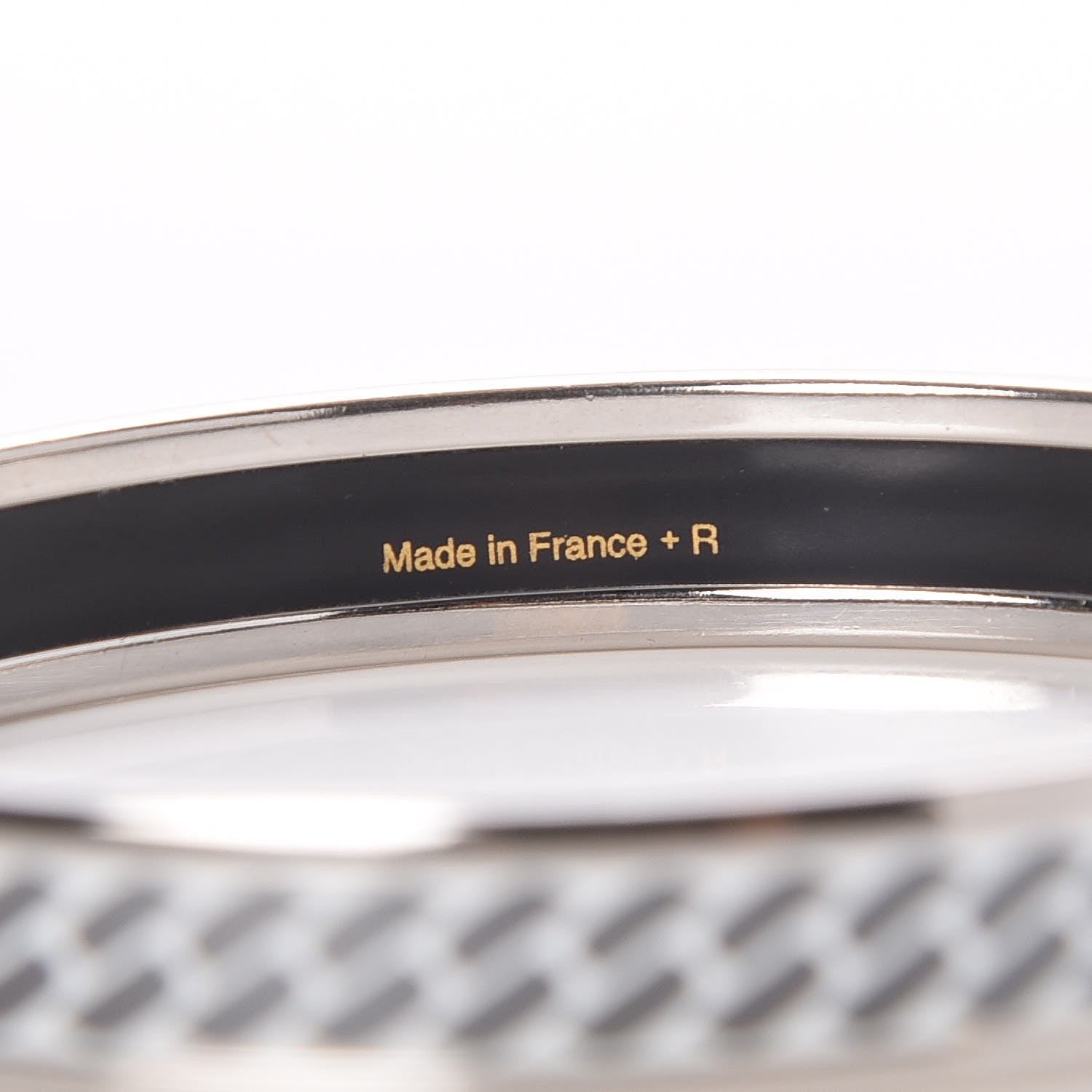 Hermes Enamel Printed Narrow Clic C'est Noue Bracelet 62 White Platinum 4 of 4
