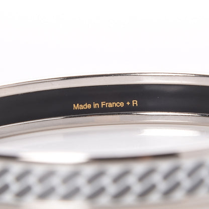 Hermes Enamel Printed Narrow Clic C'est Noue Bracelet 62 White Platinum 4 of 4