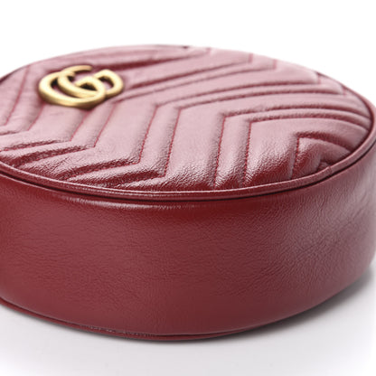 Gucci Glazed Calfskin Matelasse Heart Mini GG Marmont Round Shoulder Bag Romantic Cerise 6 of 10