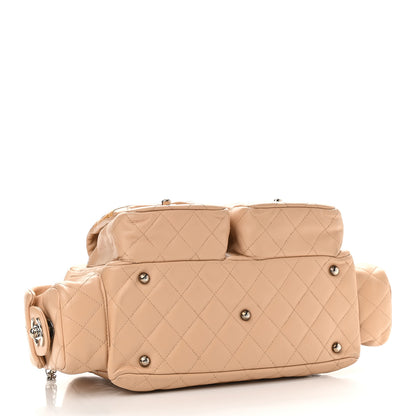 Chanel Calfskin Quilted Small Cambon Multipocket Reporter Beige 4 of 10