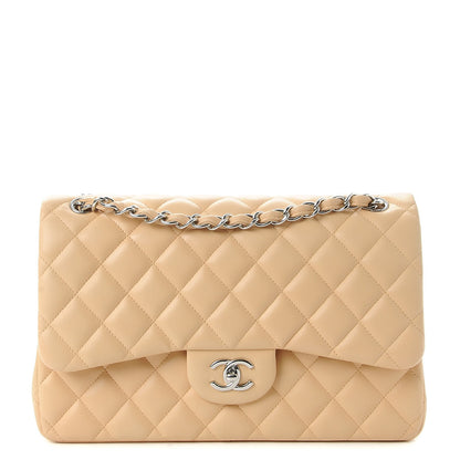 Chanel Lambskin Quilted Jumbo Double Flap Beige 1 of 8