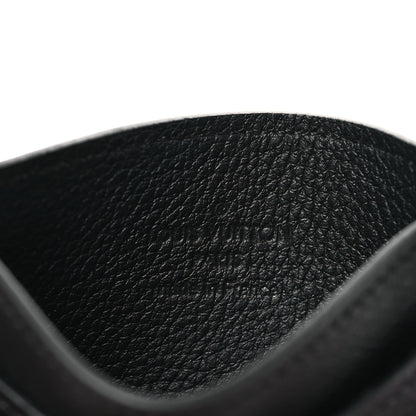Louis Vuitton Calfskin Monogram Shadow Double Card Holder Black 6 of 6