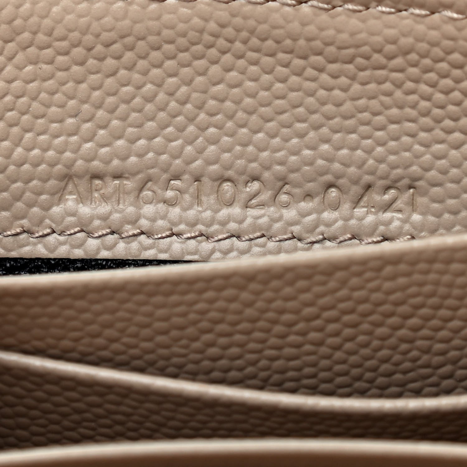 Saint Laurent Grain De Poudre Textured Mixed Matelasse Triquilt Small Monogram Envelope Wallet Dark Beige 7 of 7