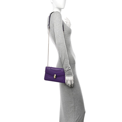 Bulgari Calfskin Serpenti Forever Shoulder Bag Purple 2 of 10
