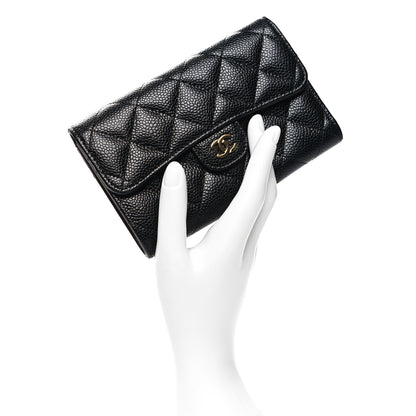 Chanel Caviar Quilted Medium Flap Wallet Black 2 of 11