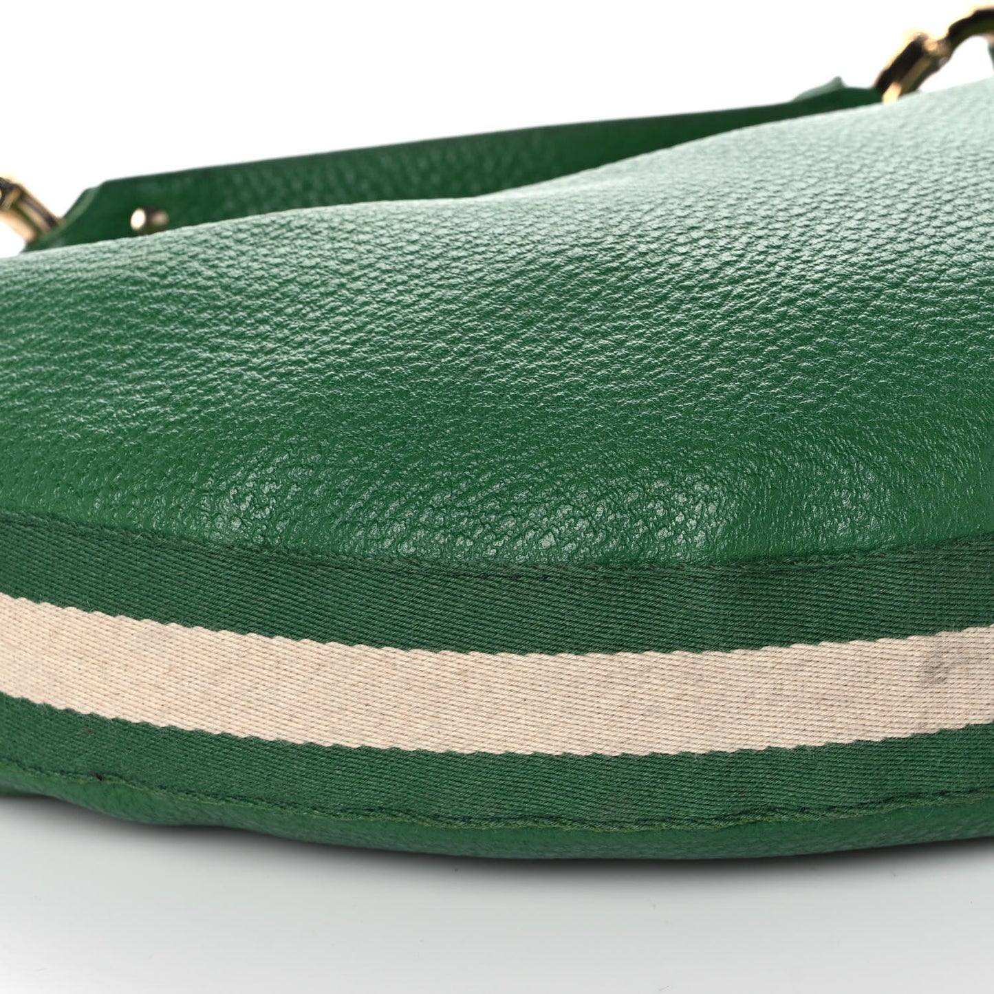 Calfskin Half Moon Bamboo Ring Hobo Green