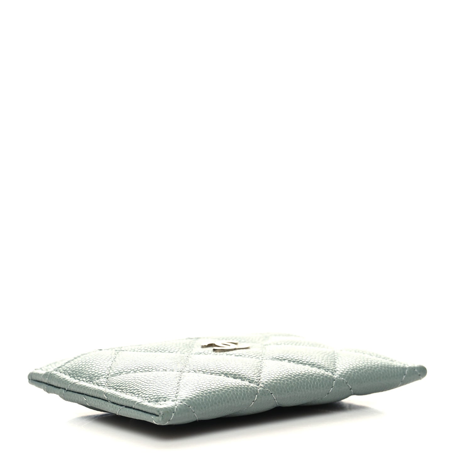 Caviar Quilted Card Holder Light Blue
