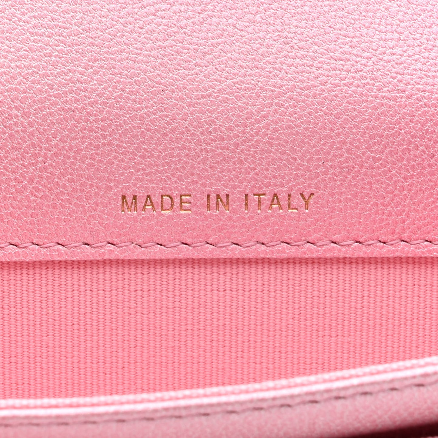 Cloudy Pearly Goatskin Quilted Flap Card Holder Wallet Light Pink