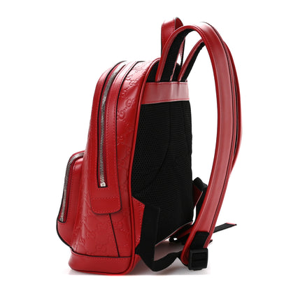 Gucci Guccissima Signature Small Day Backpack Hibiscus Red 3 of 11