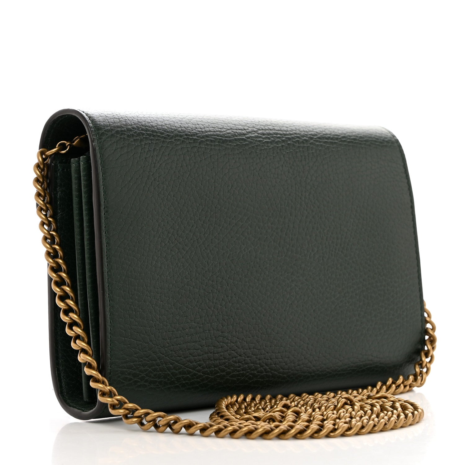 Gucci Calfskin Garden Dionysus Chain Wallet Emerald 2 of 10