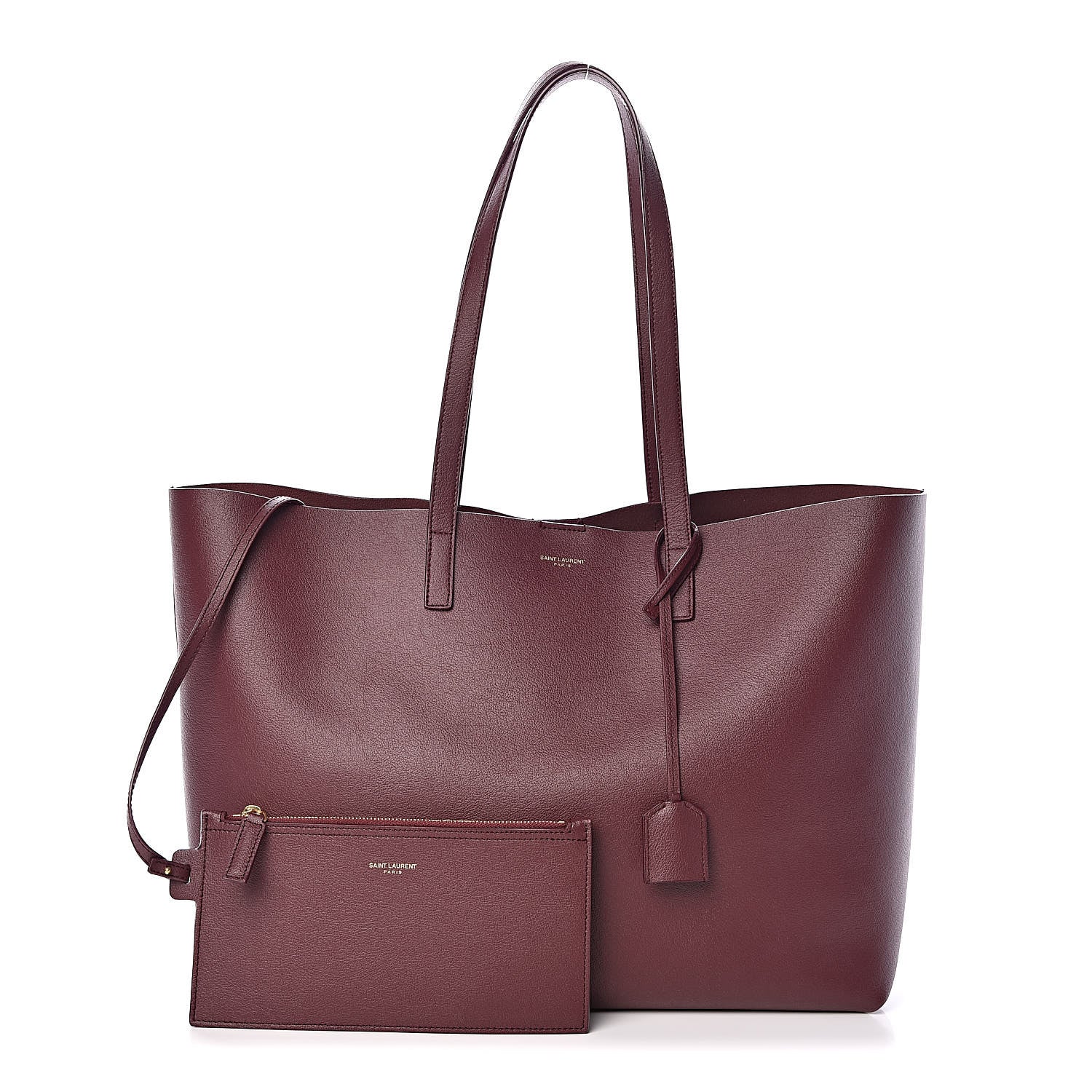 Saint Laurent Calfskin Large Shopping Tote Rouge Legion 1 of 10