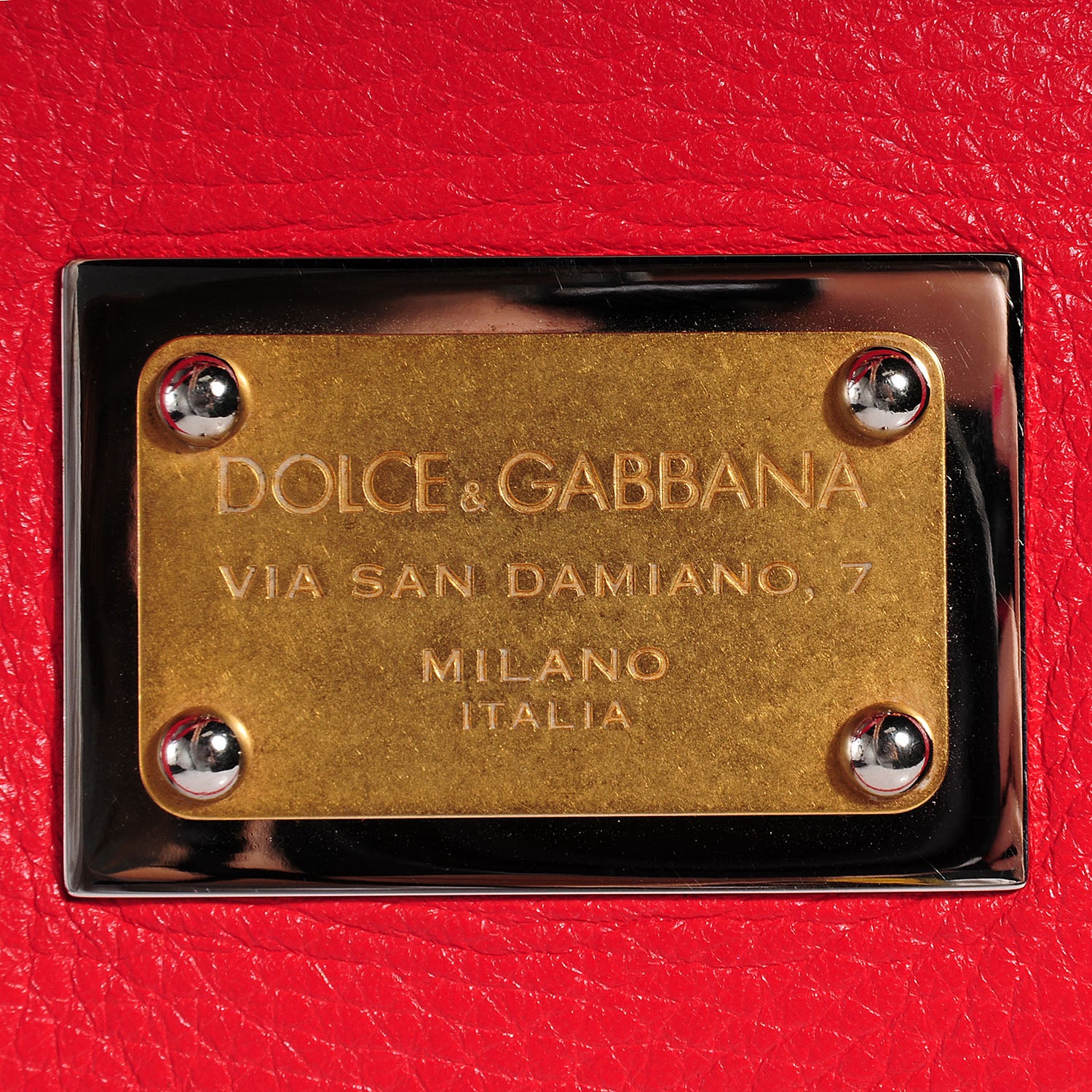Dolce & Gabbana Grained Deerskin Medium Miss Sicily Satchel Red 7 of 7