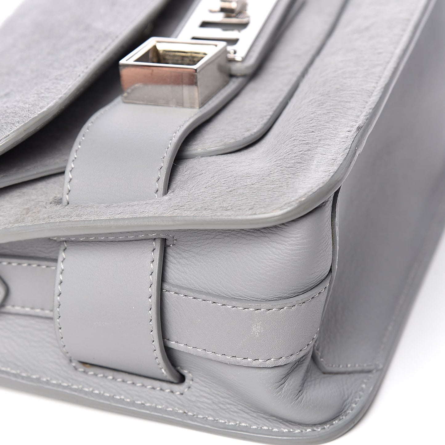 Calf Hair Mini PS11 Classic Shoulder Bag Grey