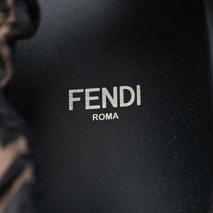 Fendi Satin FF Ruched Sandals 38 Tobacco Black 8 of 8